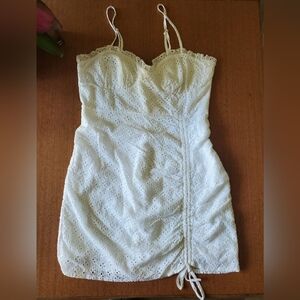 White Lace Slip Mini Dress